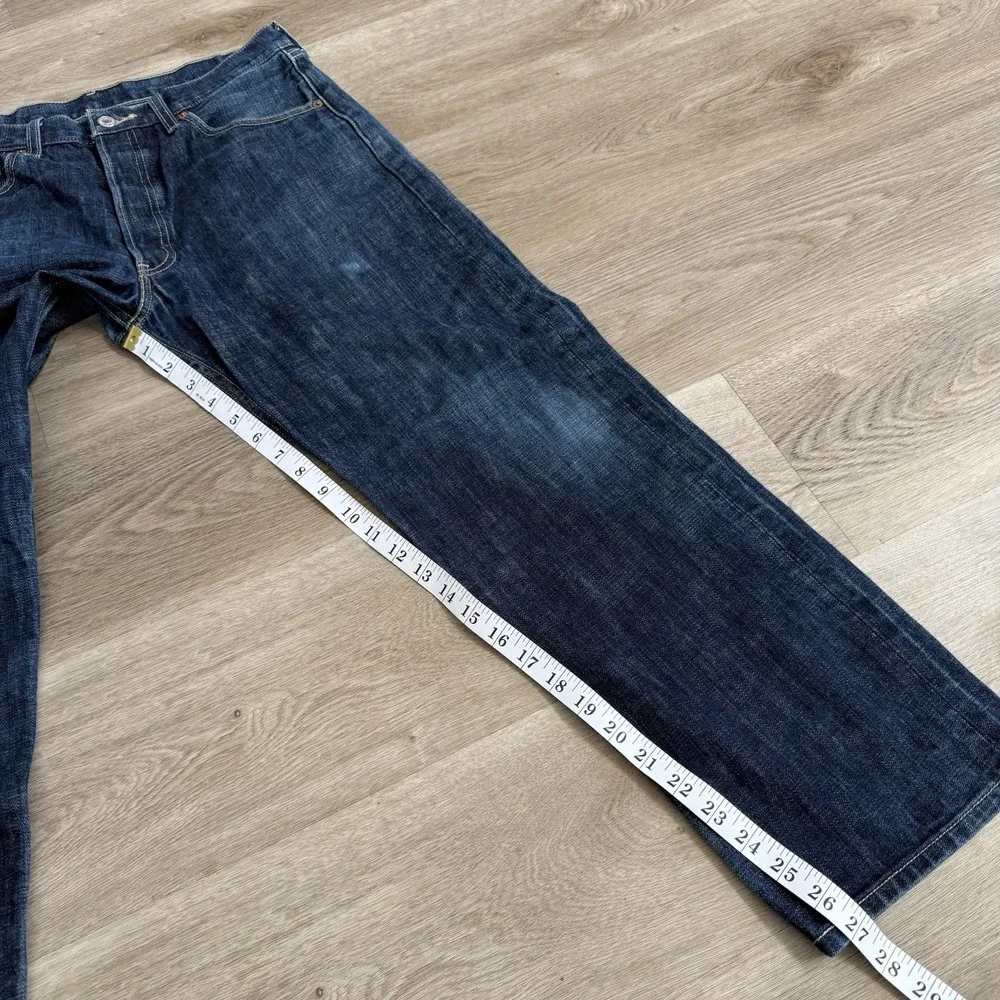 Levis 501 Dark Wash Slub Denim Jeans Mens 00501-0669 Tag 34x30 Fits 32x27 Mexico